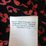 Ganni Shirtdress Black & Red Vine Print Crepe Size 38 Short Sleeve Midi Dress