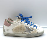 Golden Goose Superstar Shearling Low Top Sneakers White Leather Size 36 NEW