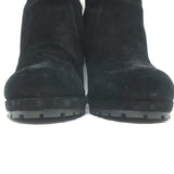 Karl Lagerfeld Lenore Ankle Boots Black Suede Size 8 Platform Booties