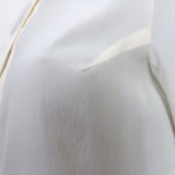 Brunello Cucinelli Contrast-Neck Blouse Ivory Stretch Silk Size Large