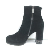 Karl Lagerfeld Lenore Ankle Boots Black Suede Size 8 Platform Booties