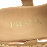 Prada Monolith Raffia Fisherman Sandals Natural Size 38