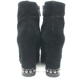 Karl Lagerfeld Lenore Ankle Boots Black Suede Size 8 Platform Booties