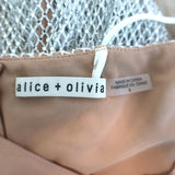 Alice + Olivia Havana Cut-Out Crystal Fishnet Maxi Dress Silver Size 6