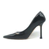 Jimmy Choo Margo Cutout Pointed Toe Pumps Black Patent Leather Size 36