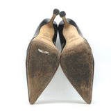 Jimmy Choo Margo Cutout Pointed Toe Pumps Black Patent Leather Size 36
