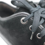 Lanvin DBB1 Cap Toe Low Top Sneakers Black Suede & Patent Leather Size 9