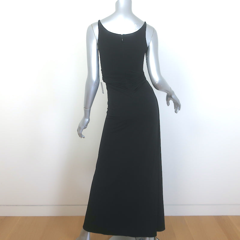 Herve Leger Mila Gown Black Stretch Jersey Size Small Sleeveless Maxi Dress NEW