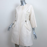 Brunello Cucinelli Drawstring-Waist Jacket Ecru Cotton Canvas Size 42