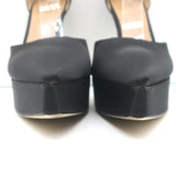Sam Edelman Andie Platform Pumps Black Satin Size 7.5 Ankle Strap Heels