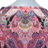 Milla by Camilla Mayfair Mary Batwing Mini Dress Multi Paisley Print Size Small