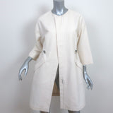 Brunello Cucinelli Drawstring-Waist Jacket Ecru Cotton Canvas Size 42