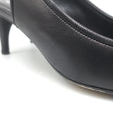 Chanel 05A CC Camellia Pointed Toe Slingback Pumps Black Leather Size 36