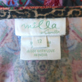 Milla by Camilla Mayfair Mary Batwing Mini Dress Multi Paisley Print Size Small