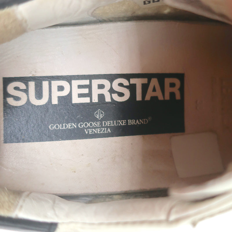 Golden Goose Superstar Sneakers White &amp; Black Leather Size 38