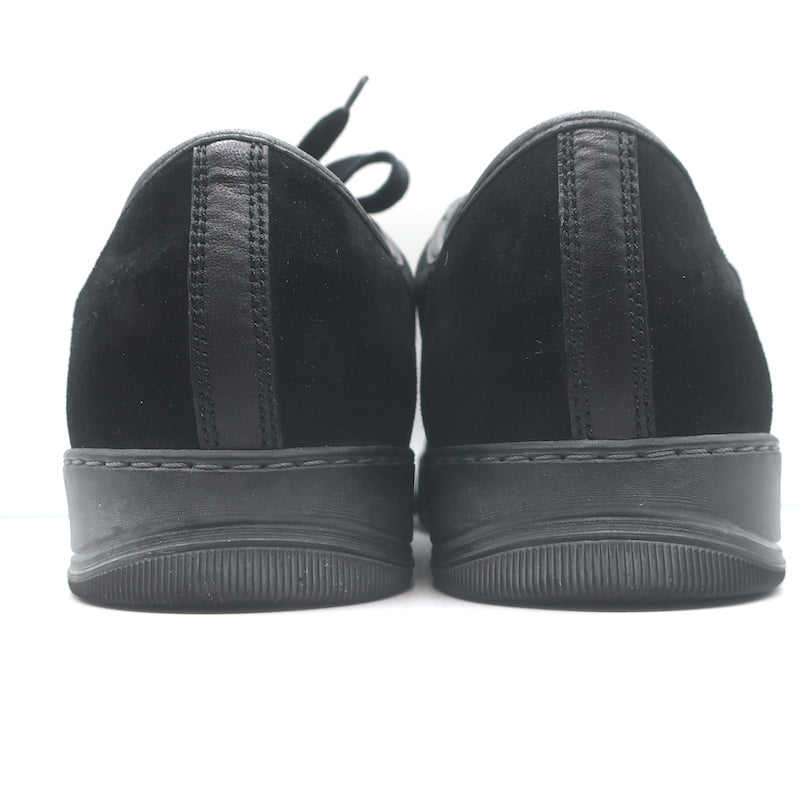 Lanvin DBB1 Cap Toe Low Top Sneakers Black Suede &amp; Patent Leather Size 9