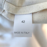 Brunello Cucinelli Drawstring-Waist Jacket Ecru Cotton Canvas Size 42