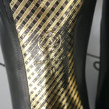 Chanel CC Cap Toe Quilted-Platform Lace-Up Booties Black Leather Size 40