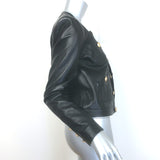 L'Agence Jayde Collarless Leather Jacket Black Size 2 NEW