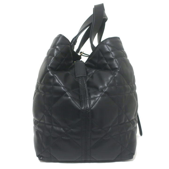 Christian Dior Large Toujours Bag Black Macrocannage Calfskin Leather NEW