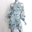 Alexis Off the Shoulder Smocked Mini Dress Gemina Blue Floral Print Size Small