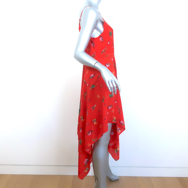 Milla by Camilla Paradise Circus Handkerchief Hem Midi Dress Red Silk Size Small