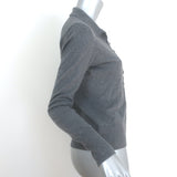 L'Agence Sterling Collared Sweater Gray Cotton-Silk Knit Size Small