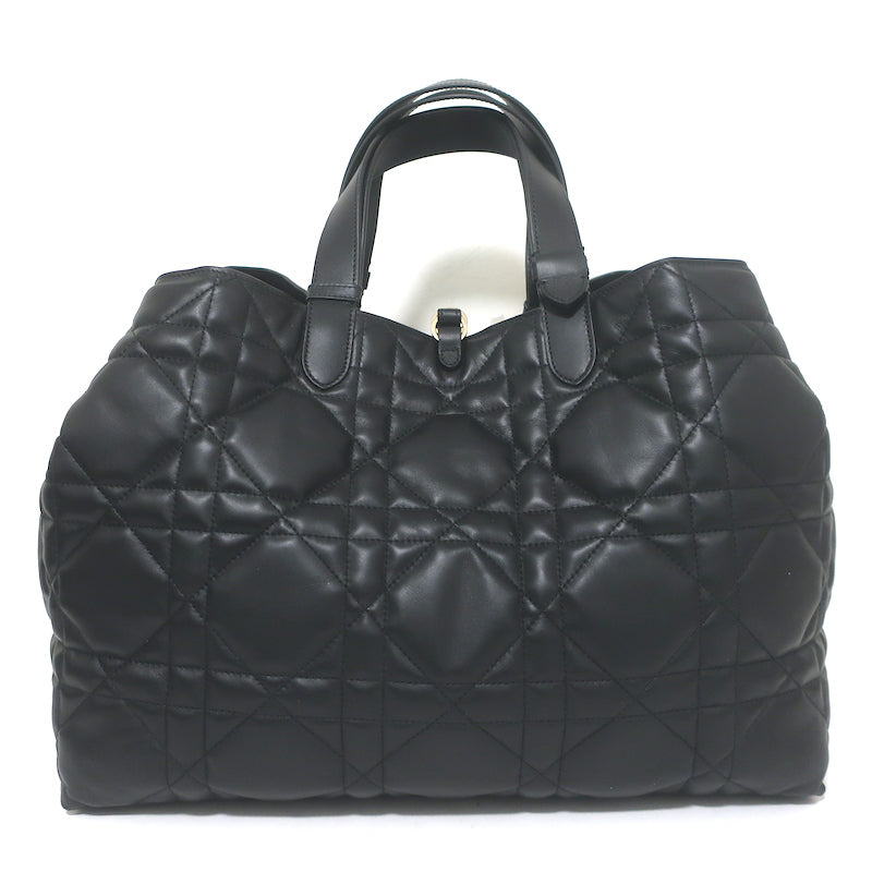 Christian Dior Large Toujours Bag Black Macrocannage Calfskin Leather NEW