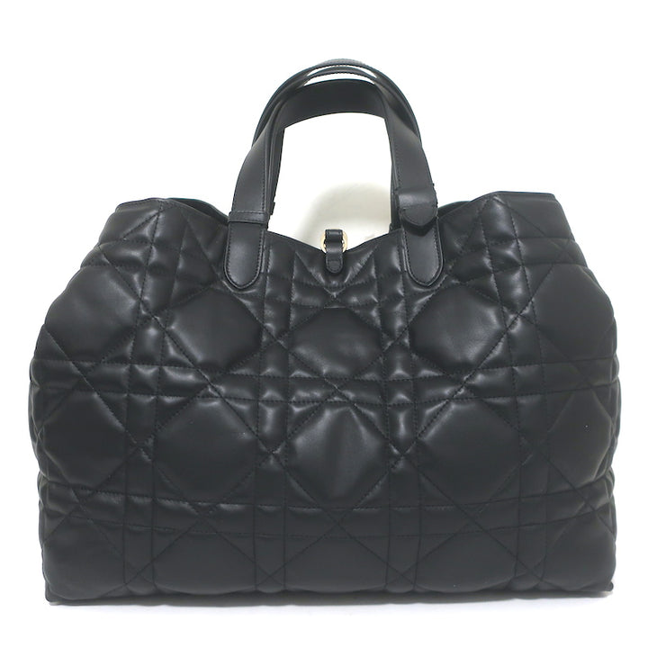 Christian Dior Large Toujours Bag Black Macrocannage Calfskin Leather NEW