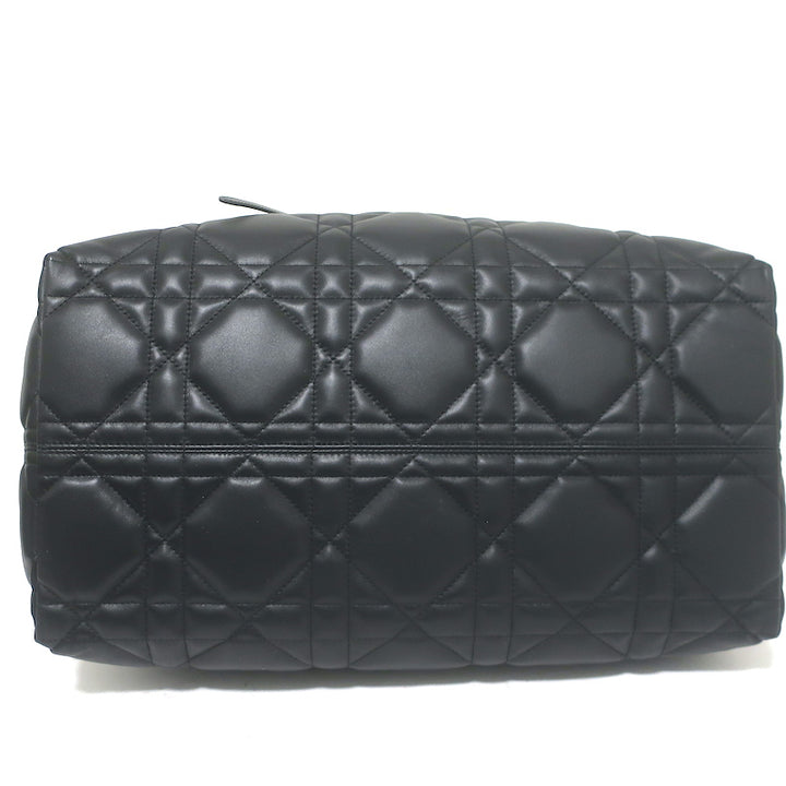Christian Dior Large Toujours Bag Black Macrocannage Calfskin Leather NEW