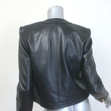 L'Agence Jayde Collarless Leather Jacket Black Size 2 NEW