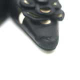 Chanel 05A CC Camellia Pointed Toe Slingback Pumps Black Leather Size 36