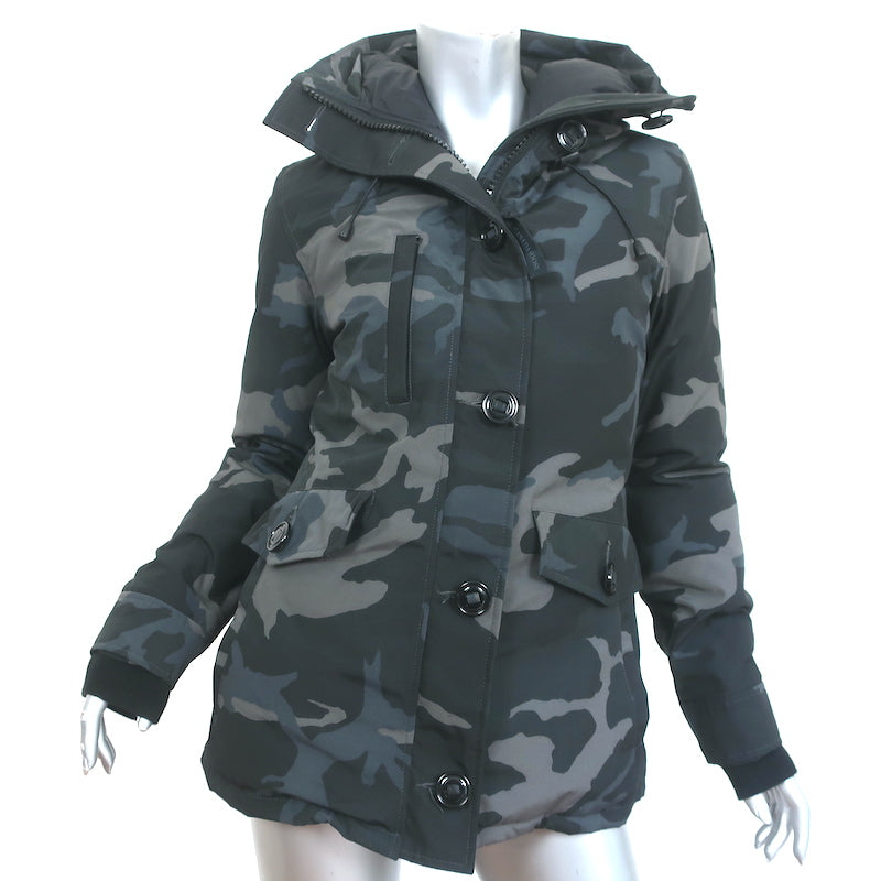 Canada Goose Rideau Down Parka Black Camo Size Small Hooded Coat