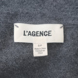 L'Agence Sterling Collared Sweater Gray Cotton-Silk Knit Size Small