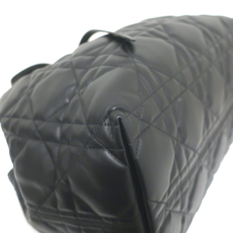 Christian Dior Large Toujours Bag Black Macrocannage Calfskin Leather NEW