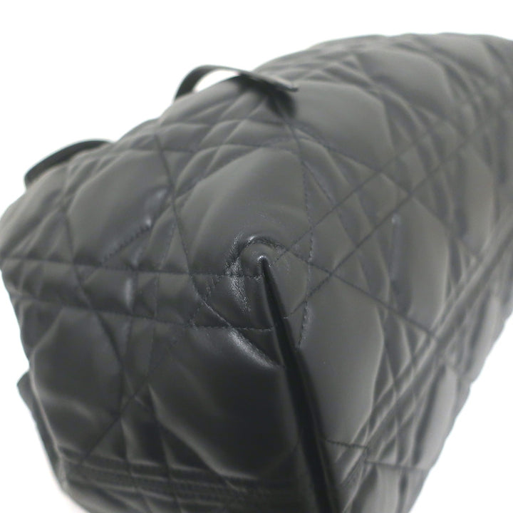 Christian Dior Large Toujours Bag Black Macrocannage Calfskin Leather NEW