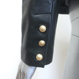 L'Agence Jayde Collarless Leather Jacket Black Size 2 NEW