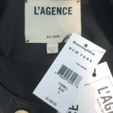 L'Agence Jayde Collarless Leather Jacket Black Size 2 NEW