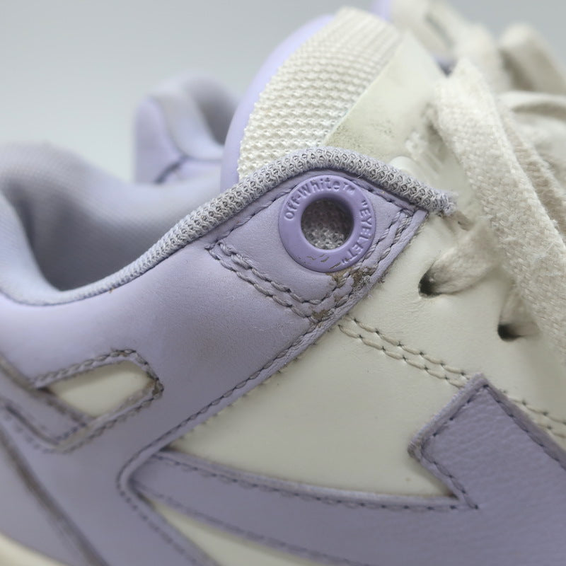 Off-White c/o Virgil Abloh Out of Office Sneakers Lilac/White Leather Size 37