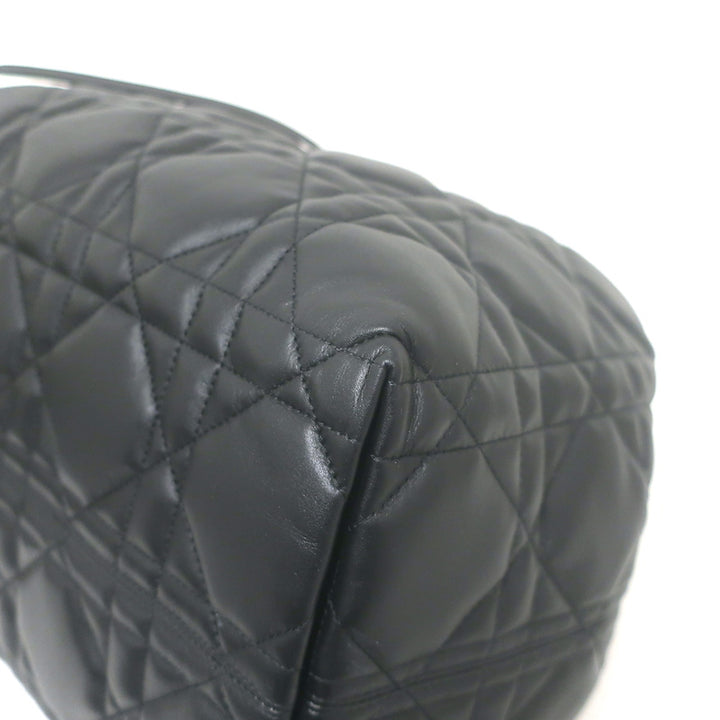 Christian Dior Large Toujours Bag Black Macrocannage Calfskin Leather NEW