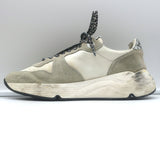 Golden Goose Running Sole Glitter Sneakers Silver & White Fabric Size 38