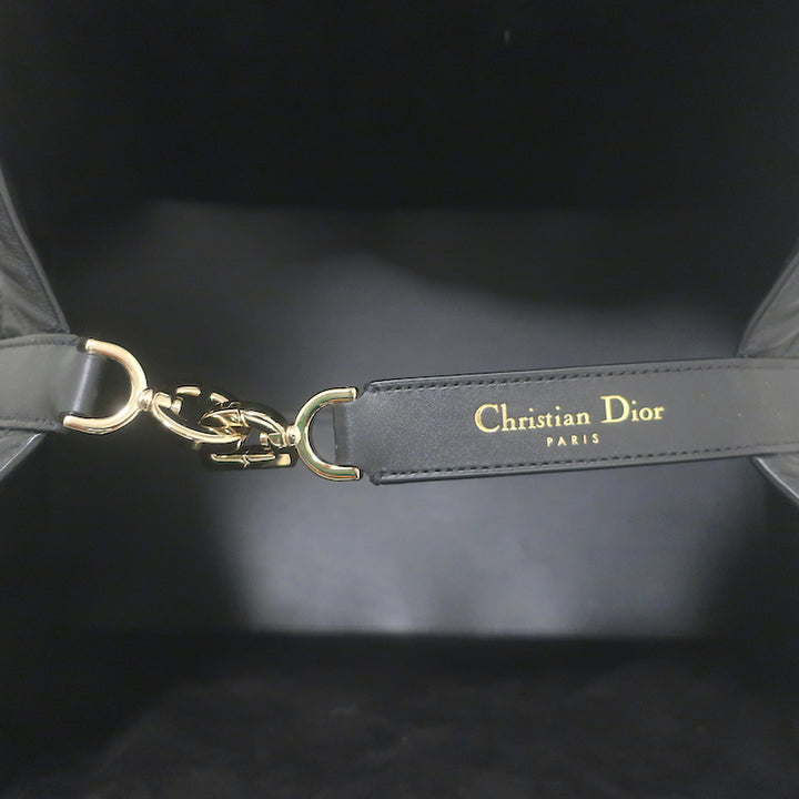Christian Dior Large Toujours Bag Black Macrocannage Calfskin Leather NEW
