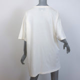 Gucci Blade Sequined Logo Oversized T-Shirt Ecru Size Large Short Sleeve Top