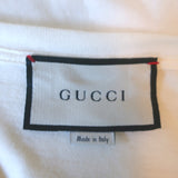 Gucci Blade Sequined Logo Oversized T-Shirt Ecru Size Large Short Sleeve Top