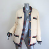 Gucci Web-Trim Padded Jacket Ivory Size 42