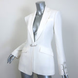 Cinq a Sept Cheyenne Rhinestone Pin Blazer Ivory Crepe Size 0 NEW