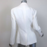 Cinq a Sept Cheyenne Rhinestone Pin Blazer Ivory Crepe Size 0 NEW