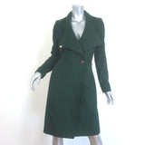 Ted Baker Sandra Belted Wrap Coat Emerald Green Wool-Cashmere Size 1