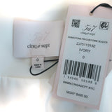 Cinq a Sept Cheyenne Rhinestone Pin Blazer Ivory Crepe Size 0 NEW