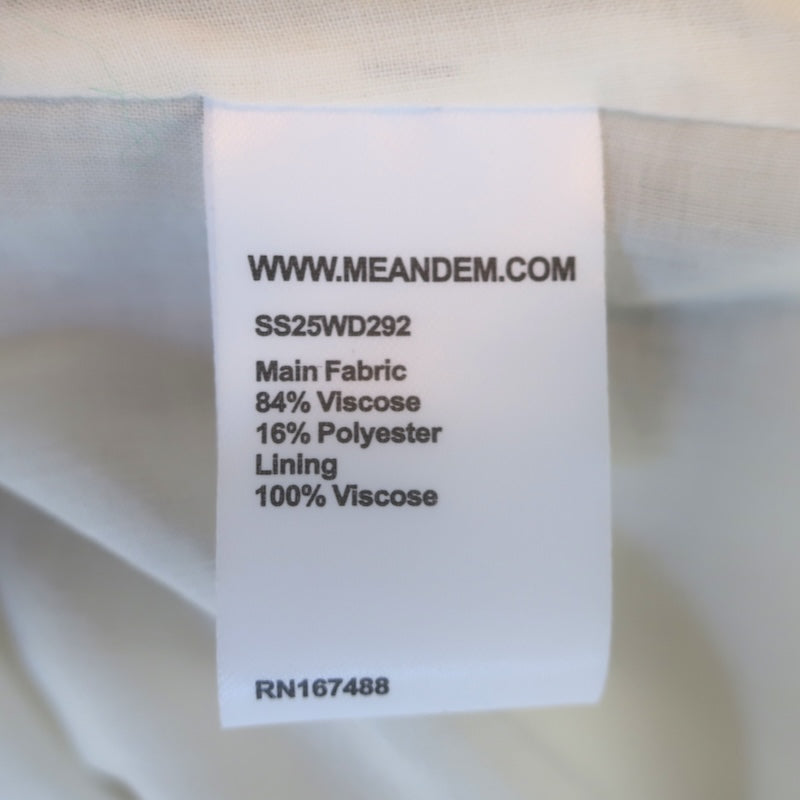 ME+EM Garden Floral Puff Sleeve Ruffled Midi Dress Cream Size US 6